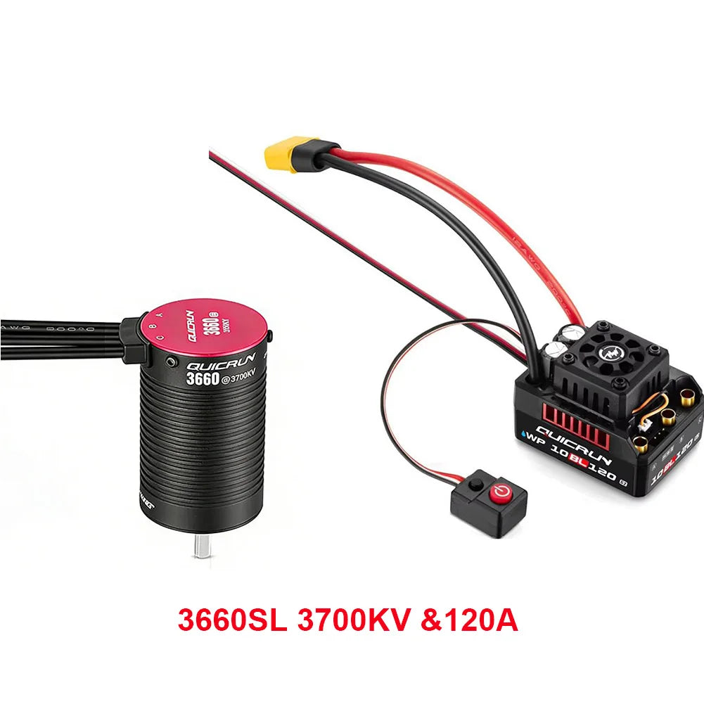 HobbyWing QuicRun WP 10BL120 G2 120A Waterproof Sensorless Brushless ESC Speed Controller 3652 3660 G2 Motor for 1/10 RC Cars