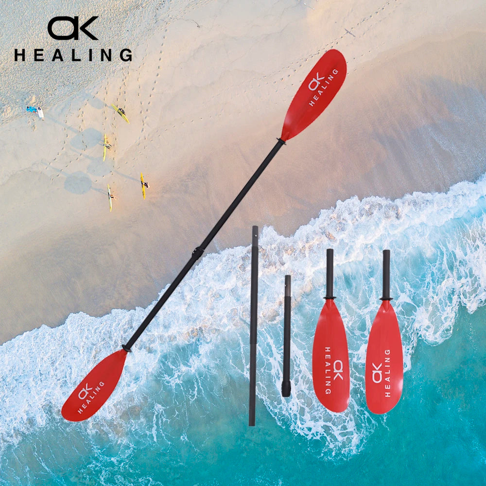 4 Section Kayak Paddle RedPaddle FiberGlass Shaft Inflatable Stand Up Paddle Boats Accessory Kayaks Tool Oars Paddle New