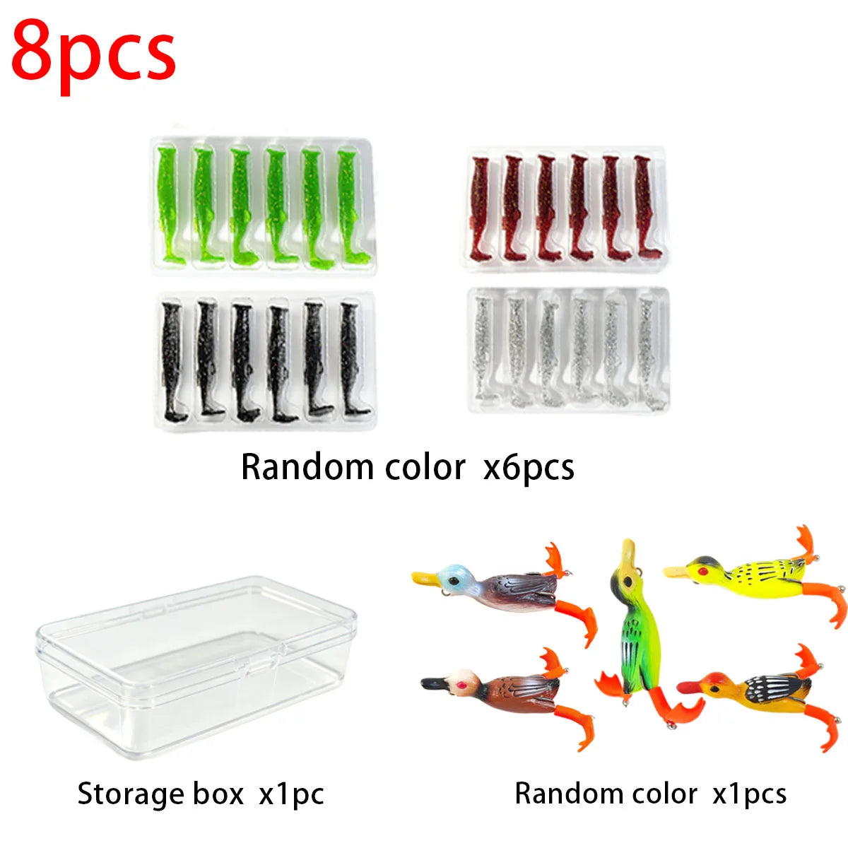Portable Telescopic Fishing Rod Spinning Reel Full Kit 45Pcs Fishing Tackle Box with Duck Soft Lures Worm Baits Hooks Sinkers Sw