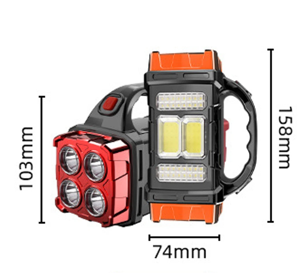Dual Color + Dual Light Source Solar Rechargeable 16 LED Light USB Power Bank Function Multi Switches Portable Outdoor Lighting