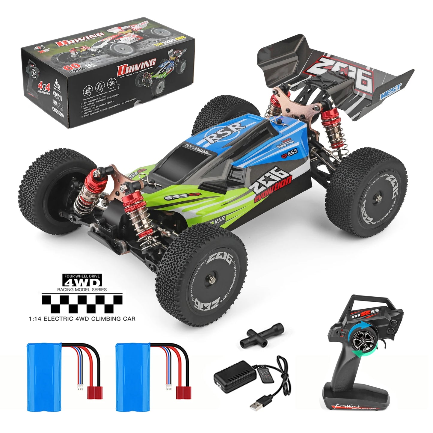 WLtoys 144001 Racing RC Car,1:14 Scale High Speed Remote Control Car, 60Km/h, Suitable for Outdoors and gift