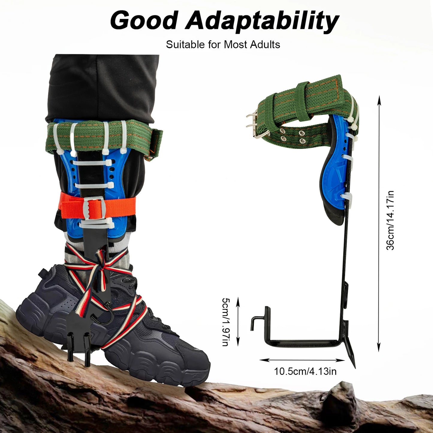 Tree Climbing Spike Set Portable Piercing Tree Climbing Tool with Safety Belt Load 100kg for Climbing Logging Picking Hunting