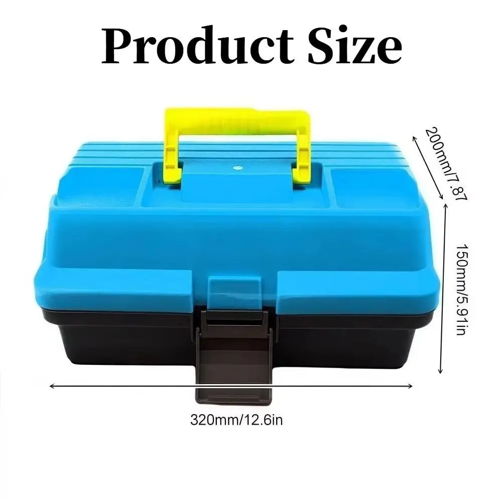 3 Layers Fishing Tackle Box Large Capacity Multifunctional Fishing Gear Box Folding With Handle Hardware Storage Box