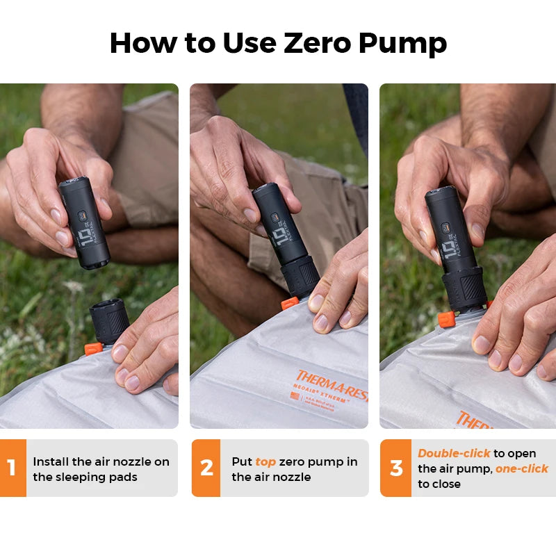 FLEXTAIL ZERO PUMP - 30g Camping Air Pump, Portable Electric Inflator for Sleeping Pads, 1 Rechargeable Battery Included
