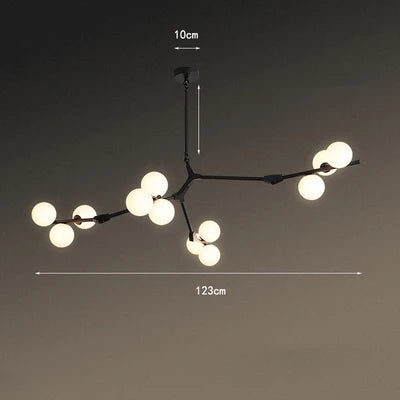 Nordic Black Gold Pendant Light Glass Led Chandelier Living Room Decoration Dining Room Bedroom Indoor Lighting