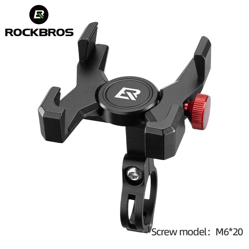 ROCKBROS Bicycle Phone Holder 4.7-7.09 inch High Strength Aluminum Alloy Mobile Phone Mount Cell Phone Stand Bike Accessories