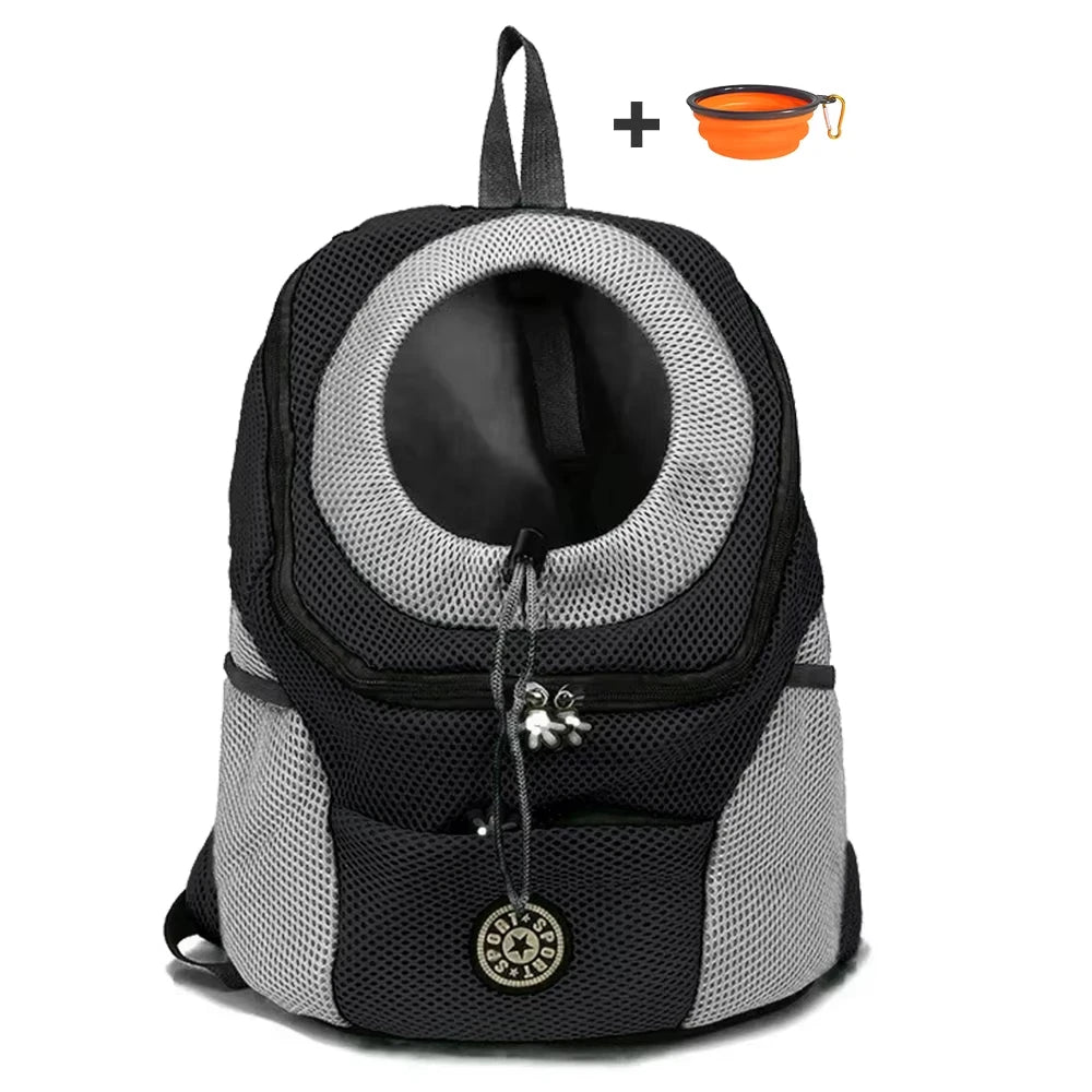 Dog Carrier Backpack Hands-Free Pet Shoulder Bag for Bike Riding Outdoor Hiking Secure Comfortable Travel Camping Bag