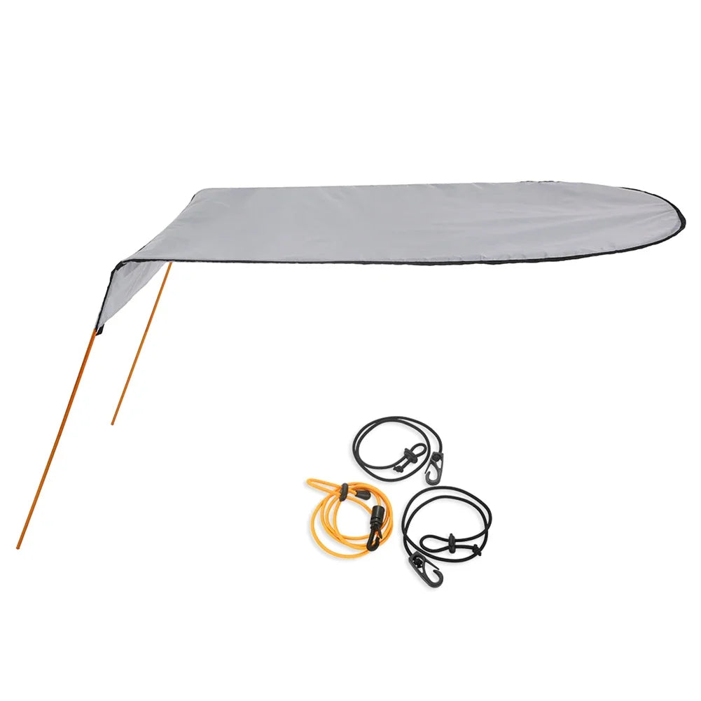 UV Protection Canopy For Kayak Boat UV Protection Shade Black Sun Shade Canopy Versatile Watercraft Accessory Outdoor Activities