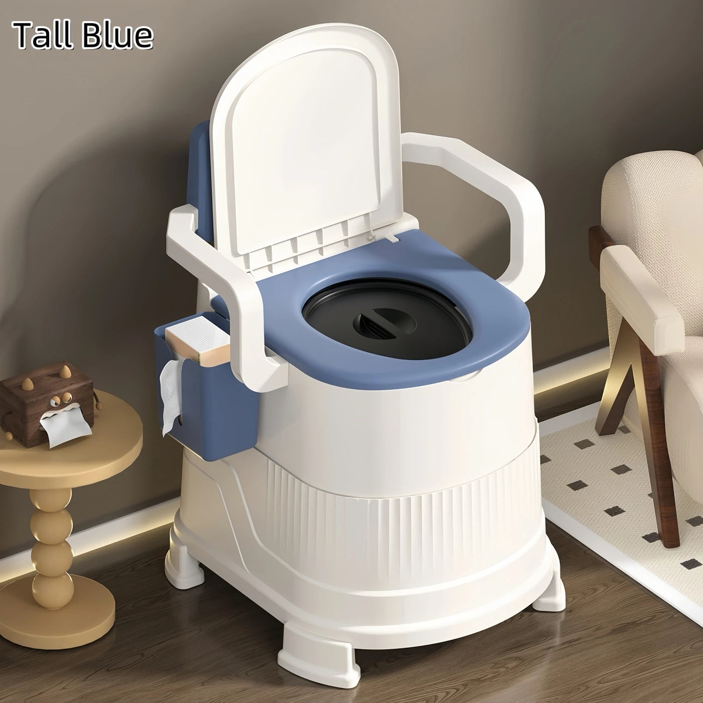 ortable Travel Toilet Chair for Adults - Odor-proof, Easy-to-Clean Sanitary Camping Toilet with Handrails, Backrest, Lid, and Toilet Stand - Ideal for Tents, RVs, Sea Fishing, Outdoor Adventures, and Hiking