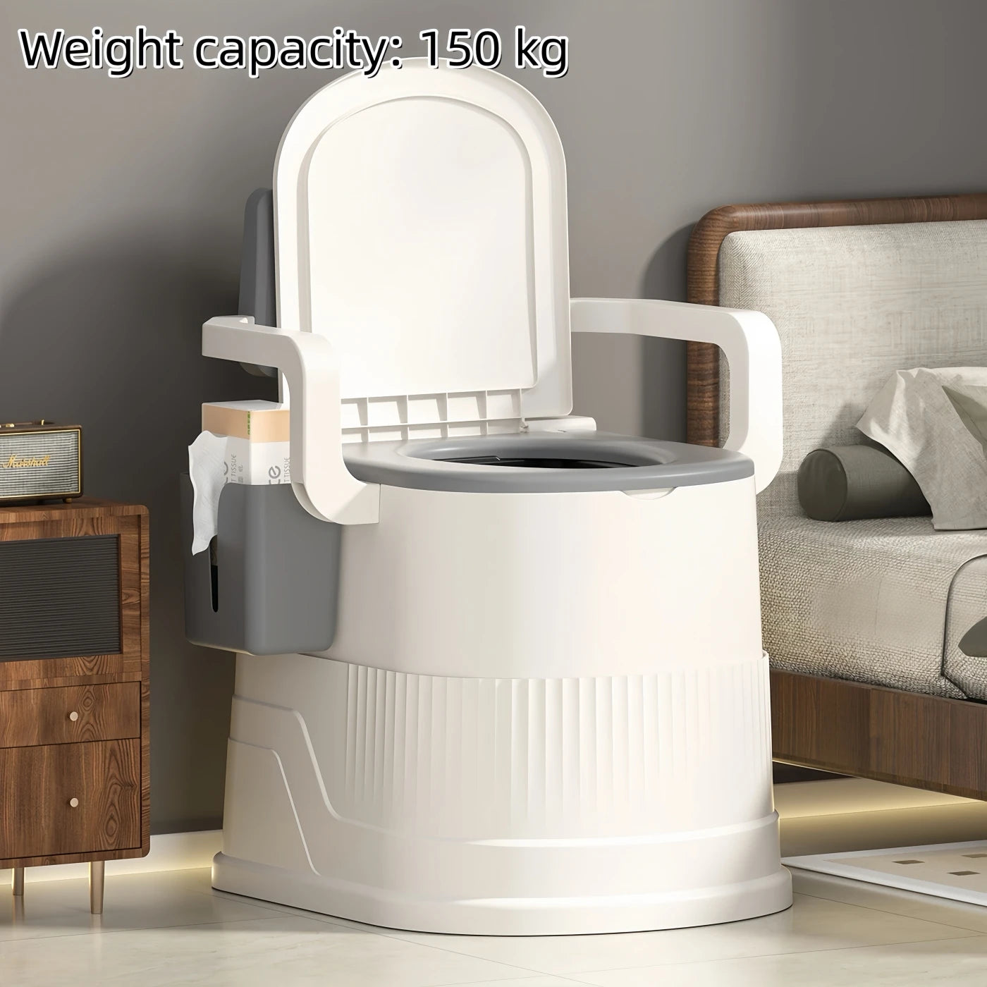 ortable Travel Toilet Chair for Adults - Odor-proof, Easy-to-Clean Sanitary Camping Toilet with Handrails, Backrest, Lid, and Toilet Stand - Ideal for Tents, RVs, Sea Fishing, Outdoor Adventures, and Hiking