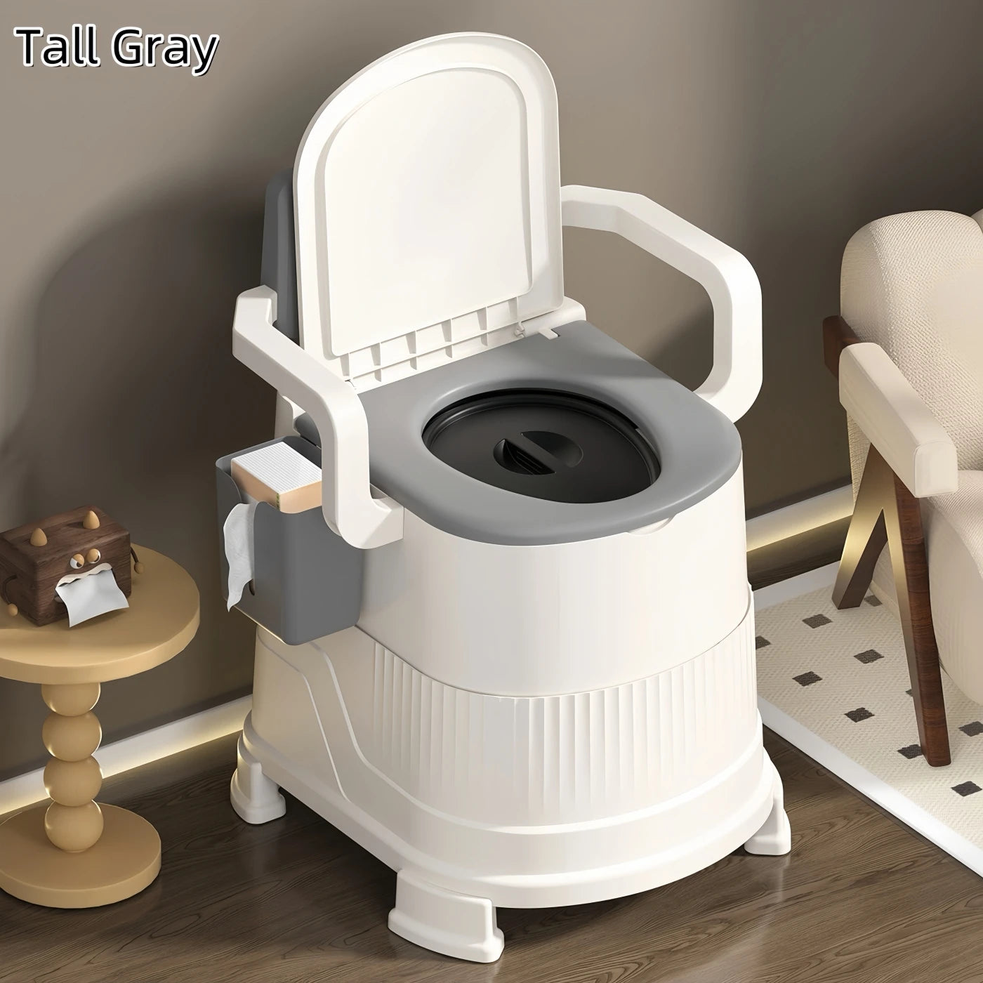 ortable Travel Toilet Chair for Adults - Odor-proof, Easy-to-Clean Sanitary Camping Toilet with Handrails, Backrest, Lid, and Toilet Stand - Ideal for Tents, RVs, Sea Fishing, Outdoor Adventures, and Hiking
