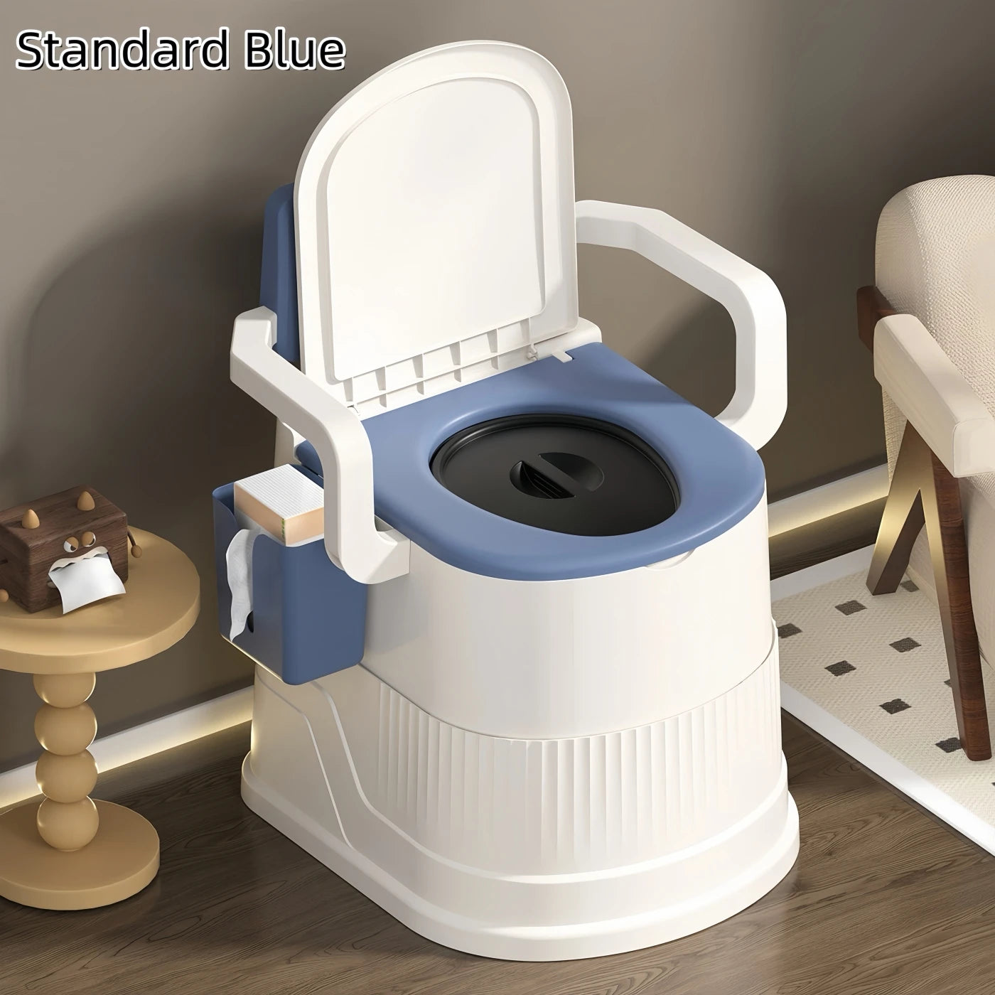 ortable Travel Toilet Chair for Adults - Odor-proof, Easy-to-Clean Sanitary Camping Toilet with Handrails, Backrest, Lid, and Toilet Stand - Ideal for Tents, RVs, Sea Fishing, Outdoor Adventures, and Hiking