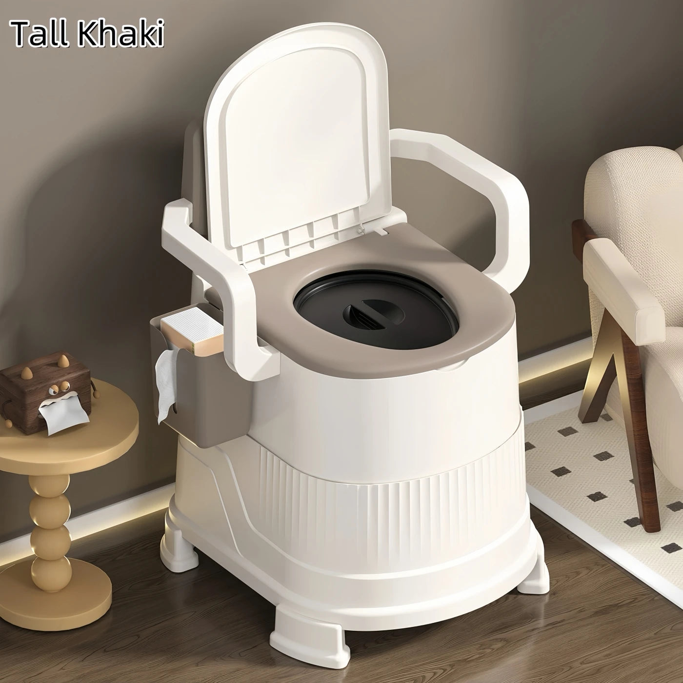 ortable Travel Toilet Chair for Adults - Odor-proof, Easy-to-Clean Sanitary Camping Toilet with Handrails, Backrest, Lid, and Toilet Stand - Ideal for Tents, RVs, Sea Fishing, Outdoor Adventures, and Hiking
