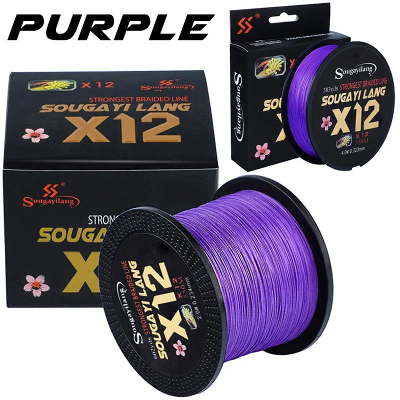Sougayilang NEW Fishing Line 12 Strands PE Braid Abrasion Resistant Fishing Wire for Freshwater Saltwater Outdoor Fishing Gear