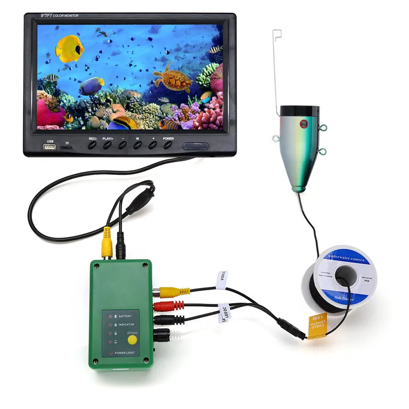 9 inch DVR Fish Finder Underwater Fishing 1080P Camera 16G HD 1280*720 Screen Double LEDs 15M 30M Camera For Ice Sea Fishing