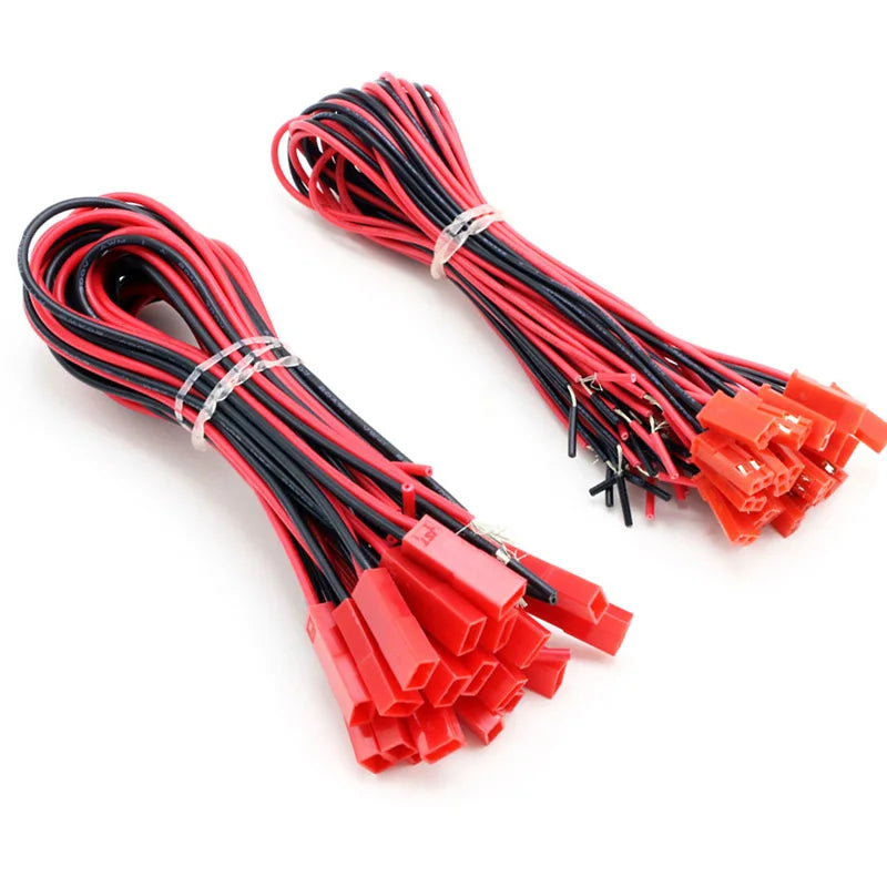 200pcs 100mm 150mm 200mm  JST Male Female Connector Plug 2 Pin For RC Lipo Battery RC Toys (100pair)