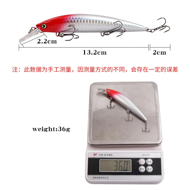 Luya Bait Laser Long-Cast Submerged ABS Lead Block Mino 15.2cm36g Three-Hook Beak Freshwater Sea