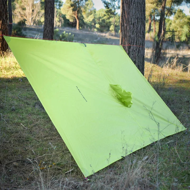 FLAME'S CREED Single Person Ultralight Hiking Cycling Raincoat Outdoor Awning Camping Mini Tarp Sun Shelter 15D Silicone