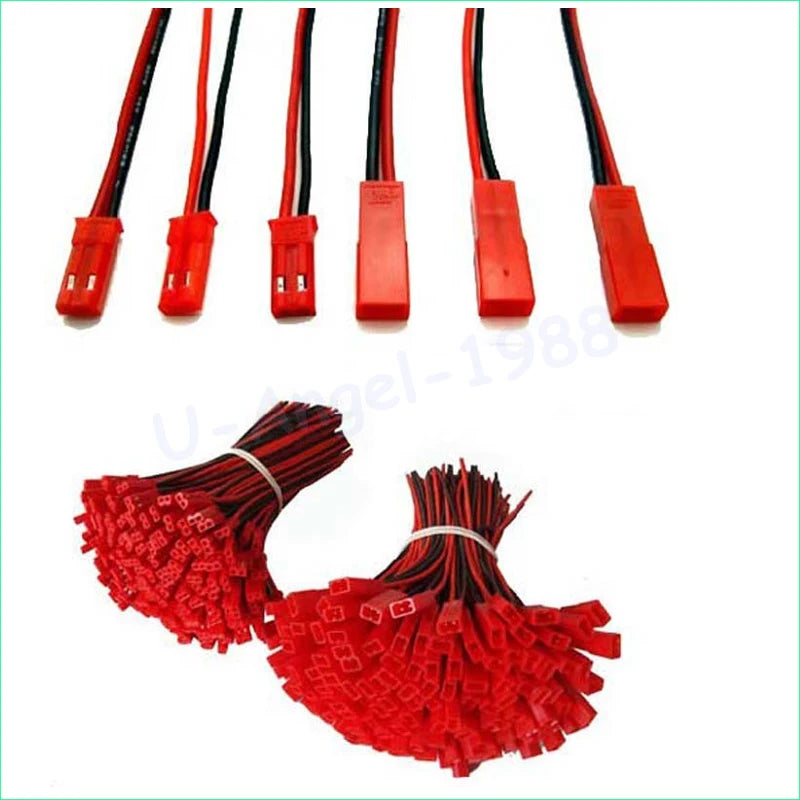 200pcs 100mm 150mm 200mm  JST Male Female Connector Plug 2 Pin For RC Lipo Battery RC Toys (100pair)