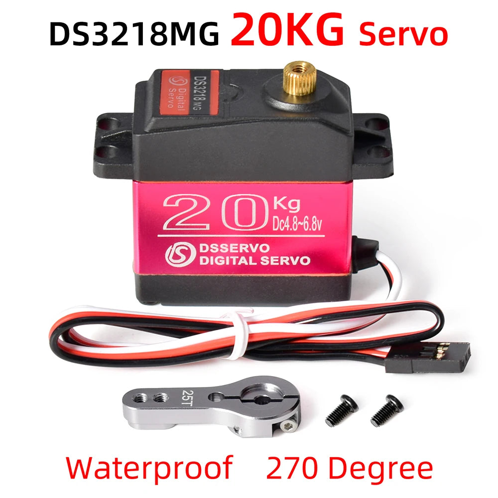 Dsservo Waterproof Servo DS3218 20KG DS3225 25KG DS3235 35KG 180/270 Degree Metal Gear Digital Servo for 1/8 1/10 1/12 RC Cars