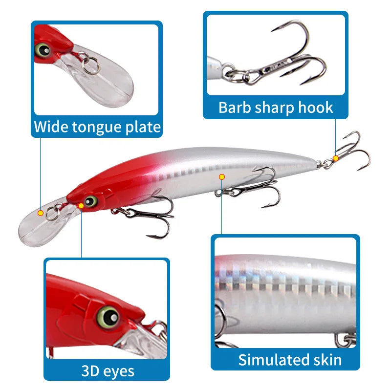Luya Bait Laser Long-Cast Submerged ABS Lead Block Mino 15.2cm36g Three-Hook Beak Freshwater Sea