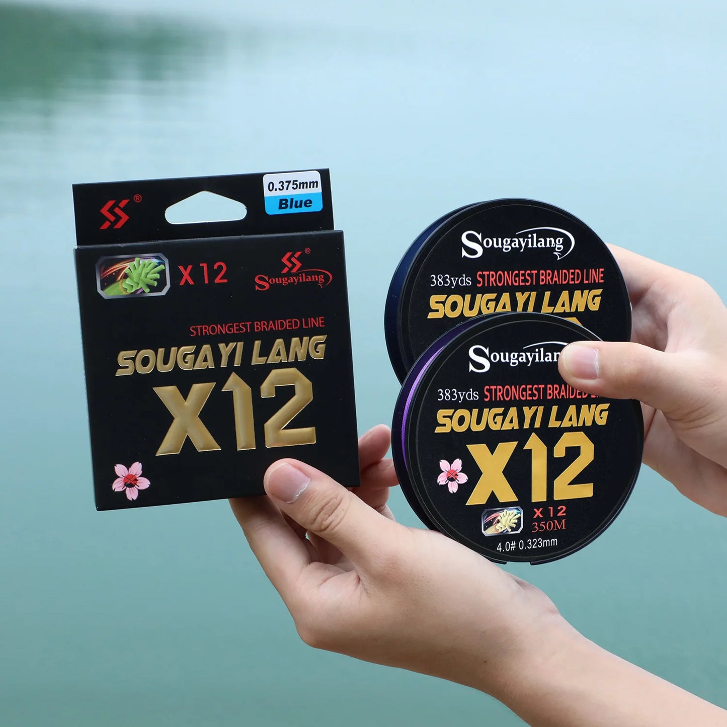 Sougayilang NEW Fishing Line 12 Strands PE Braid Abrasion Resistant Fishing Wire for Freshwater Saltwater Outdoor Fishing Gear