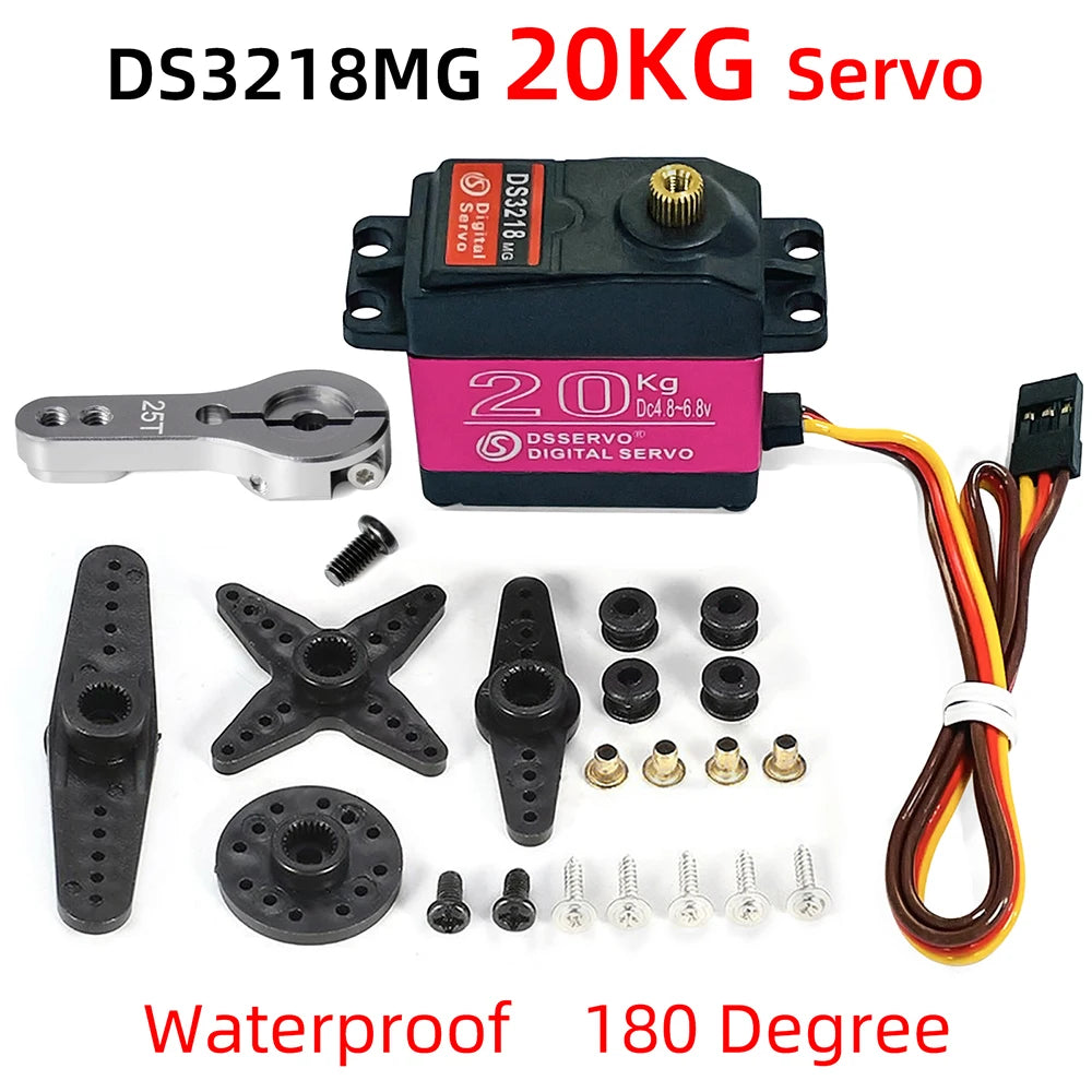 Dsservo Waterproof Servo DS3218 20KG DS3225 25KG DS3235 35KG 180/270 Degree Metal Gear Digital Servo for 1/8 1/10 1/12 RC Cars