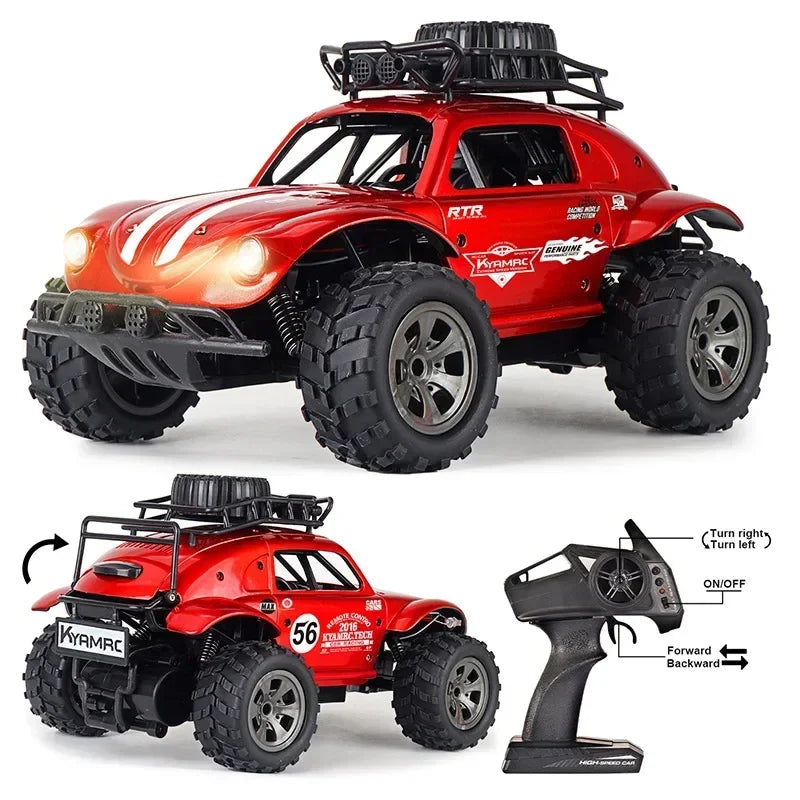 1:18 Beetle RC Drift Car, 2.4G Remote Control Car Toy, High-Speed Off-Road RC Cars, Fine Sticker, Cool Lights, Kids Toys, Holida
