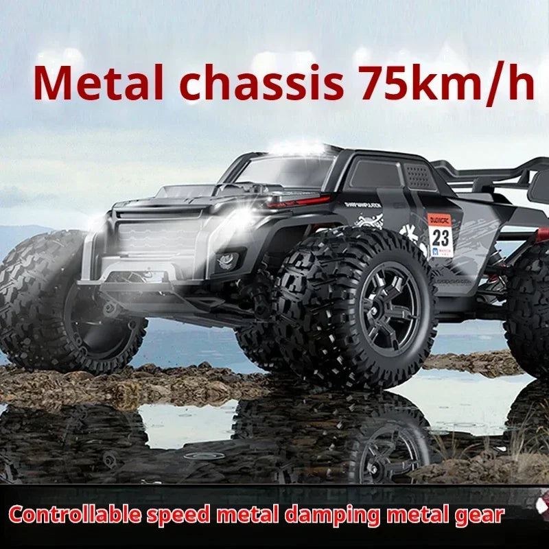 Hot 75km/h High-speed 4WD Rc Truck,1:16 Brushless Off-road Rc Cars,Alloy Chassis Bigfoot Monster Truck,Toys for Boys,funny Gift