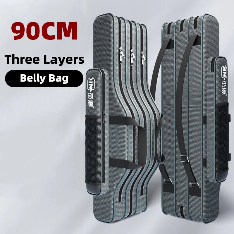 Fishing Rod Bag Fishing Gear Bag 80cm-130cm Multifunctional Rod Bags Double-layer or Three-layer Large Thick Belly Fish Backpack