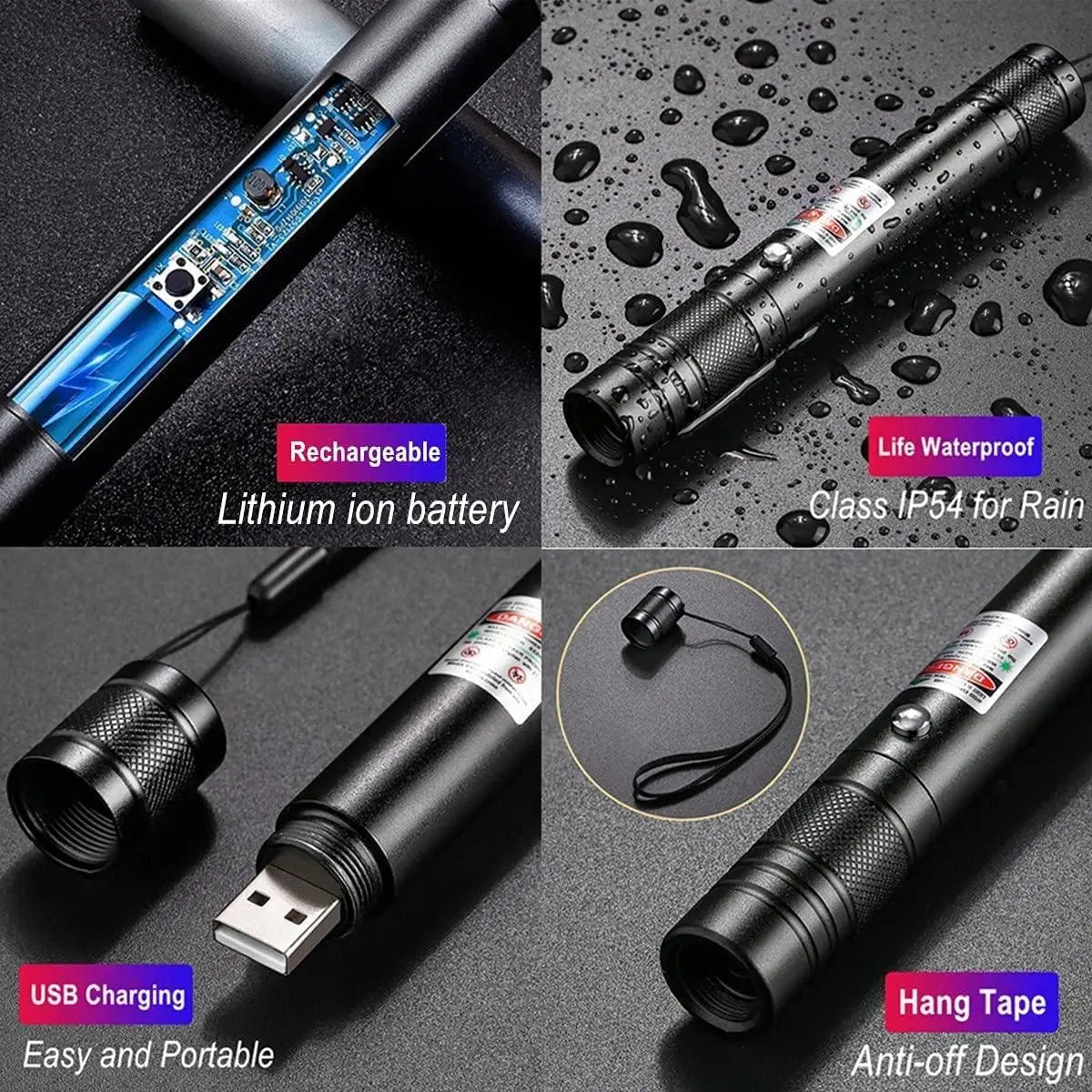 Green Laser Pointer- 710 High Powerful 5mw Combination USB Built-in batteries Continuous Line Laser For Outdoor Camping Hiking