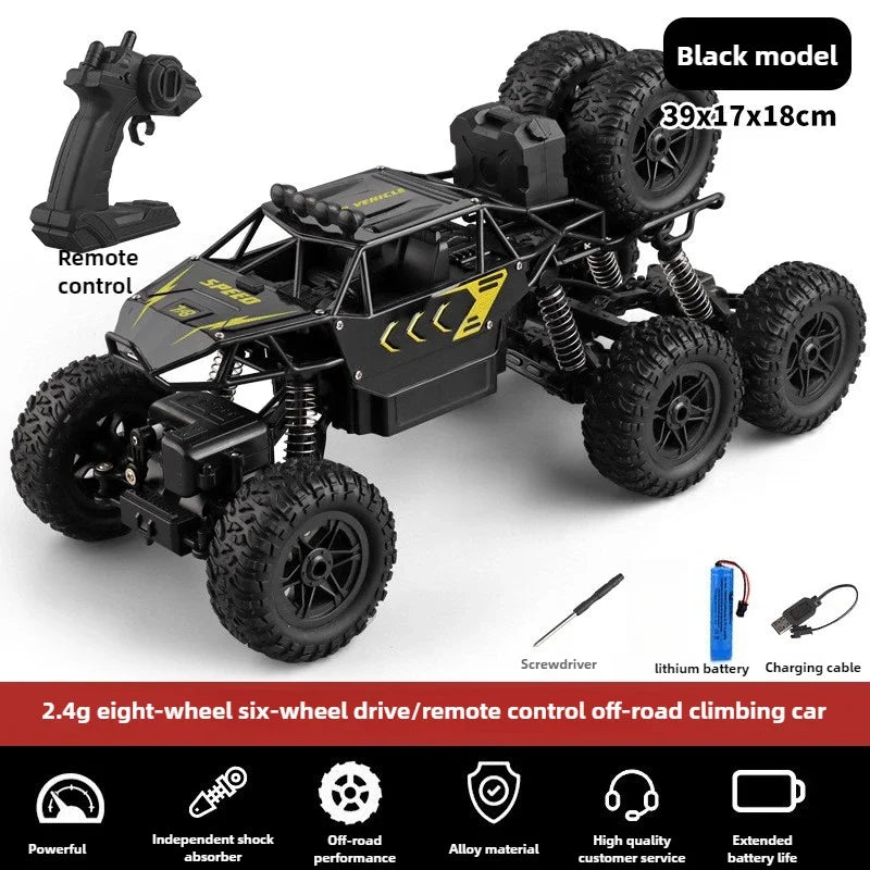 Kawaii Toy Car Gift-Upgrade Alloy 6WD Climbing Off-road Rc Cars,Remote Control Car Model,Fart Spray 8K HD Camera,Toys For Boys