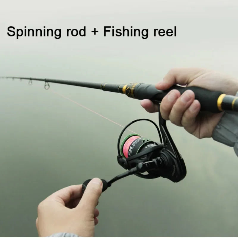 1.8M-2.1M Carbon Fishing Rod MH Spinning Casting Telescopic Fishing Rod Ultralight Weight Fishing Pole Travel FishingTackle