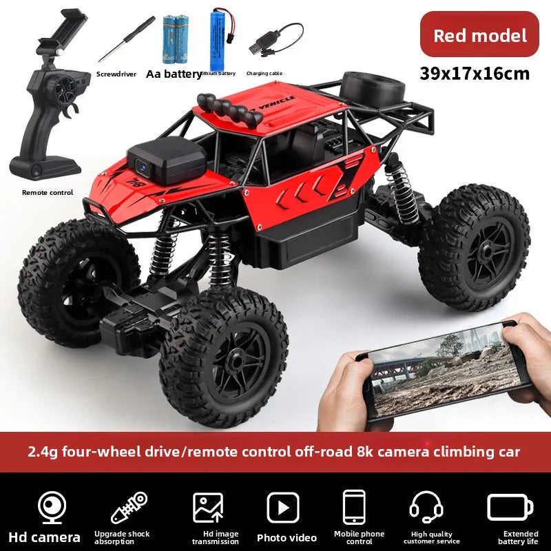 Kawaii 39cm Large Alloy 4WD Rc Cars,Remote Control Car Model,8-wheel 8K HD Camera Off-road Rc Drift Car,Toys For Boys,Funny Gift