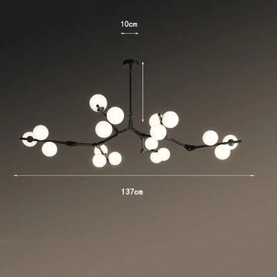 Nordic Black Gold Pendant Light Glass Led Chandelier Living Room Decoration Dining Room Bedroom Indoor Lighting