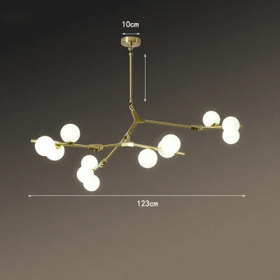 Nordic Black Gold Pendant Light Glass Led Chandelier Living Room Decoration Dining Room Bedroom Indoor Lighting