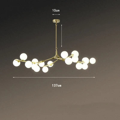 Nordic Black Gold Pendant Light Glass Led Chandelier Living Room Decoration Dining Room Bedroom Indoor Lighting