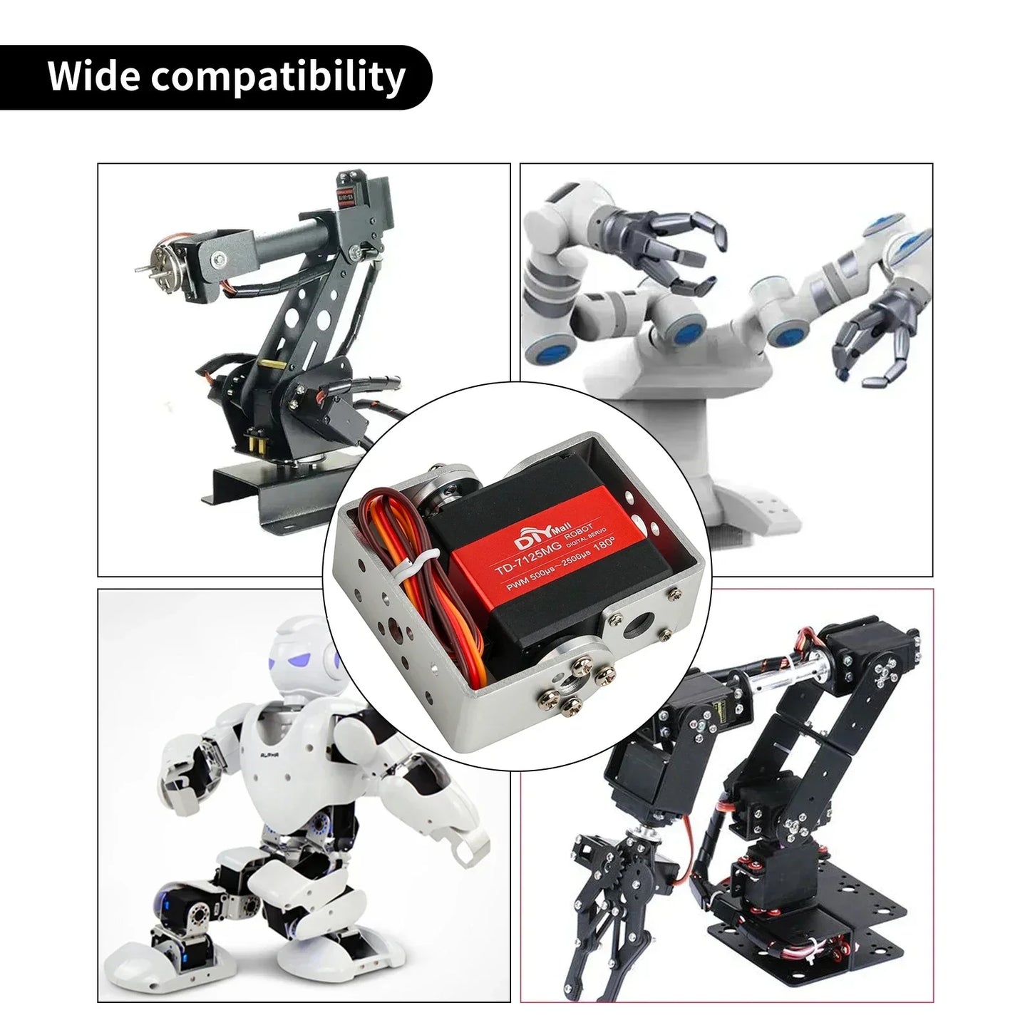 15/20/25/30/35kg Metal Digital Servo 4.8-8.4V 180/270 Degree Dual-Axis Servo Brushed Motor Angle Control for Robots RC Cars
