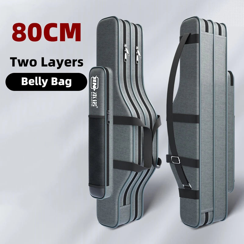 Fishing Rod Bag Fishing Gear Bag 80cm-130cm Multifunctional Rod Bags Double-layer or Three-layer Large Thick Belly Fish Backpack