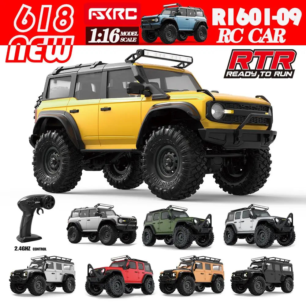 HB R1601 Rc Crawler 1/16 Rc Car 4WD Rtr With Led 2.4g Electric Remote Control Rock Buggy Off-Road Vehicle Rc Cars For Boy Toy