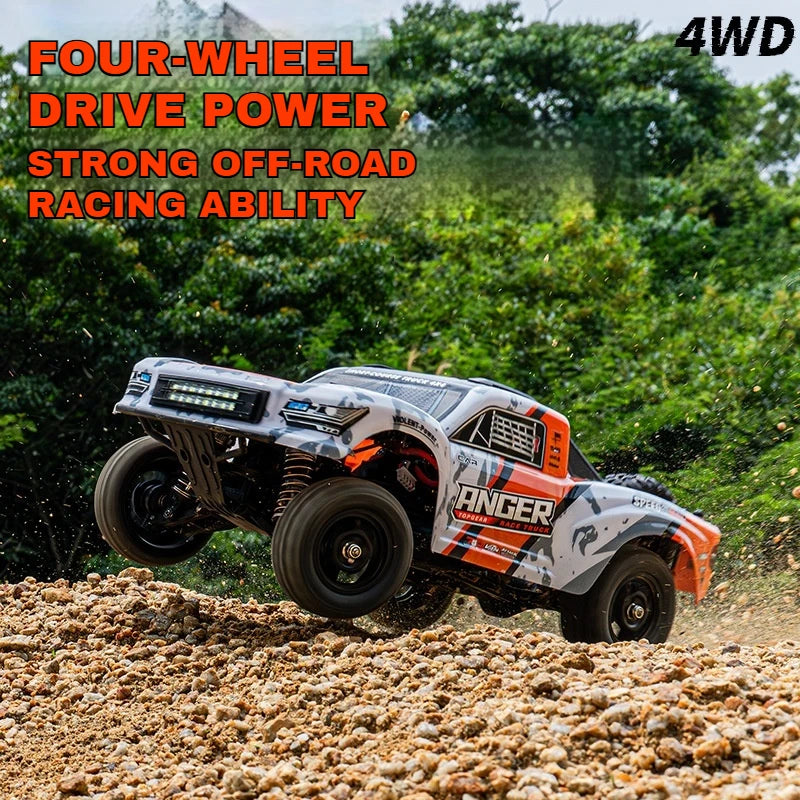 HBX RC Cars 3100A Short Box Truck Toy 4WD 1:16 Full Scale Brushless Off Road Vehicle Gyroscope RC Remote Control Car Toy Gift