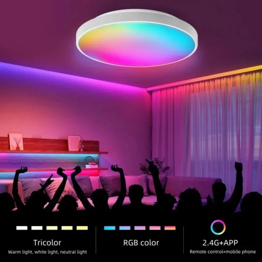 Smart LED Ceiling Lamp Tuya WiFi Dimmable Circular Home Lamp Alexa Voice Control Application Google Living Room Bedroom Lighting
