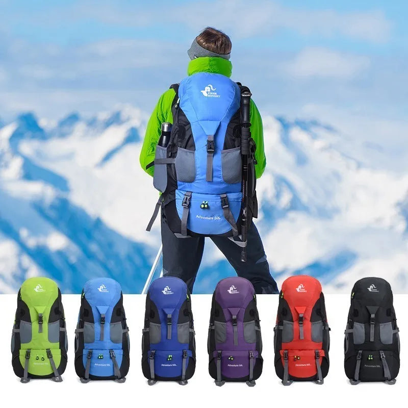 50L Outdoor Trekking Backpack Men Women Camping Hiking Bag Mountaineering Backpack Multi-functional Lightweight Sports Bag