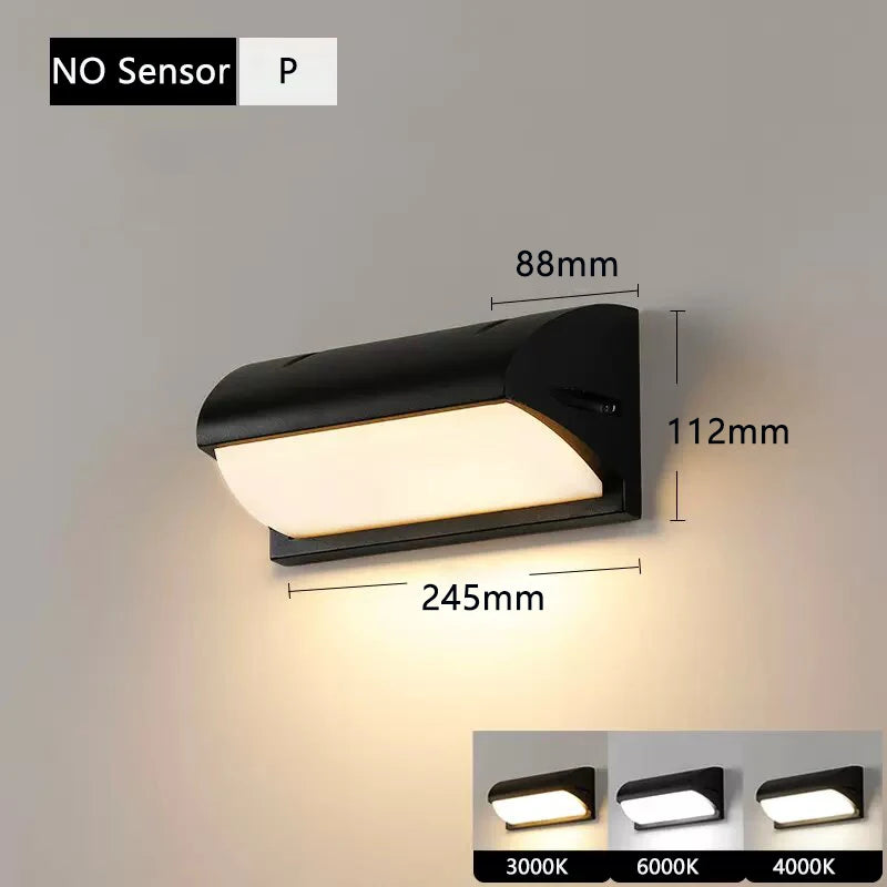 DC12-24V Waterproof IP65 Led Outdoor Wall Light Motion Sensor Led Outdoor Lighting Porch Lights Balcony Garden Lights Wall Lamp