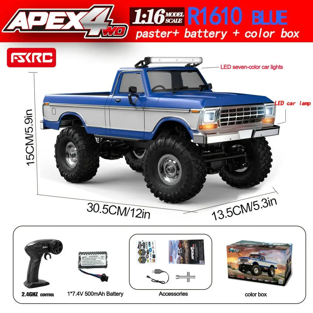 HB R1601 Rc Crawler 1/16 Rc Car 4WD Rtr With Led 2.4g Electric Remote Control Rock Buggy Off-Road Vehicle Rc Cars For Boy Toy