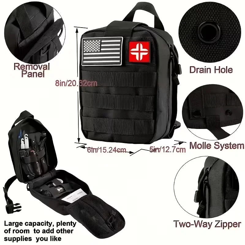 169-Piece Survival Kit with Fire Starter Ideal Companion for Camping Hiking Outdoor Exploration Earthquakes Hunting And First Aid Unisex Gift