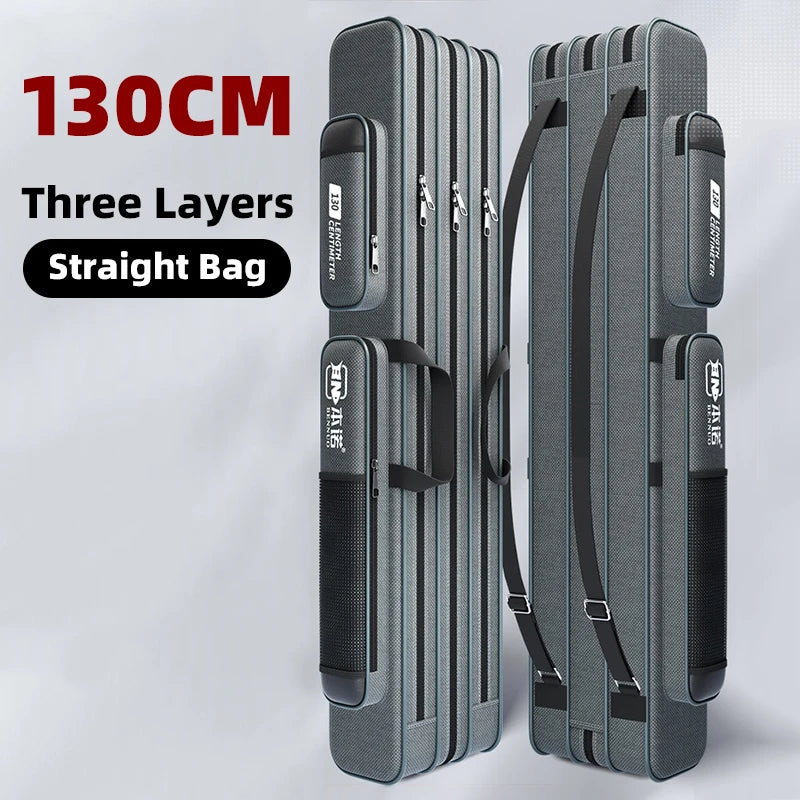 Fishing Rod Bag Fishing Gear Bag 80cm-130cm Multifunctional Rod Bags Double-layer or Three-layer Large Thick Belly Fish Backpack