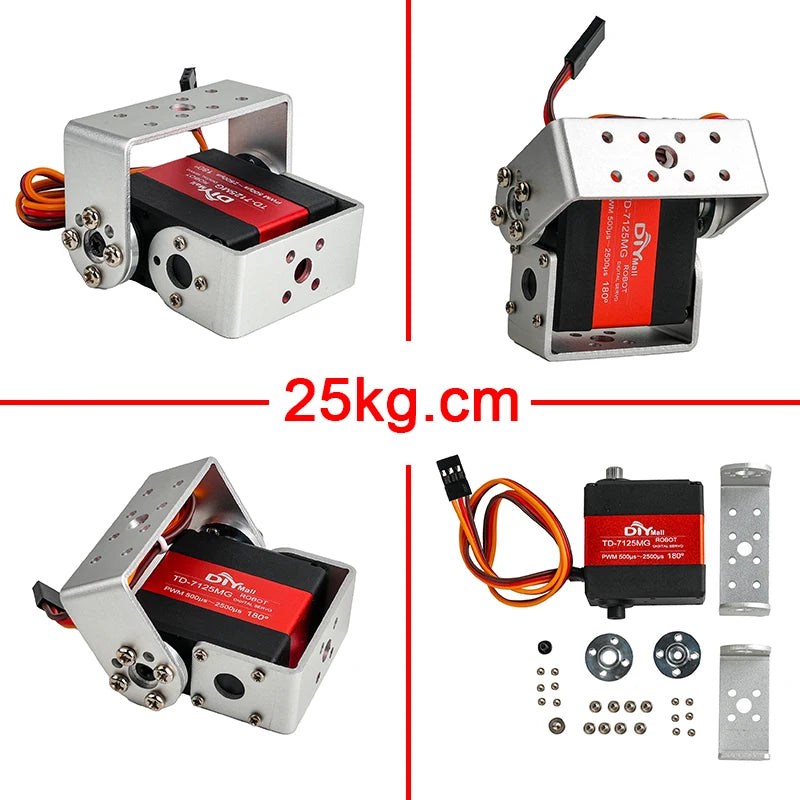 15/20/25/30/35kg Metal Digital Servo 4.8-8.4V 180/270 Degree Dual-Axis Servo Brushed Motor Angle Control for Robots RC Cars