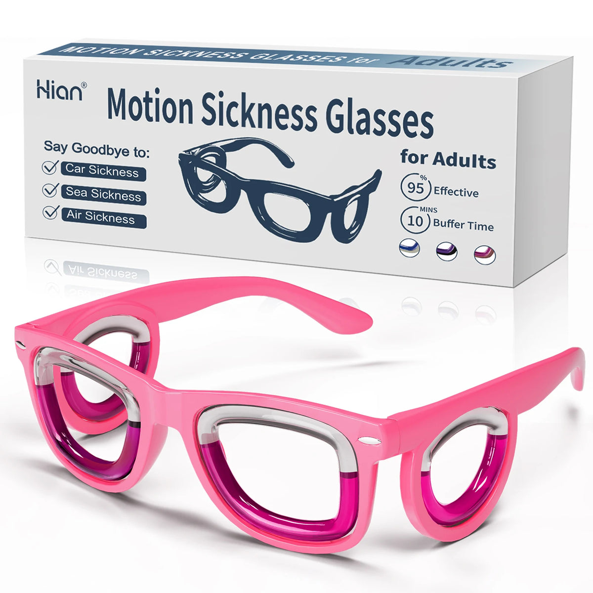 Anti-Motion Sickness Glasses | Ultra-Light Ergonomic Design for Cars/Travel/Cruises | Portable Nausea Relief