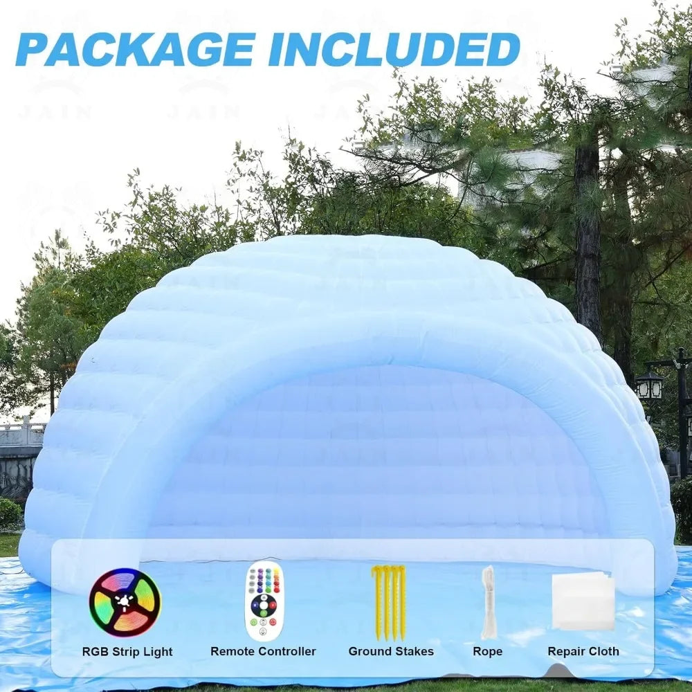 4.5m White Inflatable Dome Tent Outdoor Lighting Inflatable Igloo Dome Inflatable Party Tent With Blower For Camping Festival